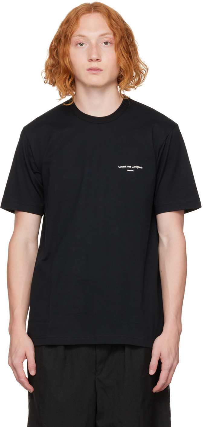 Comme des Garçons Homme: Black Crewneck T-Shirt | SSENSE