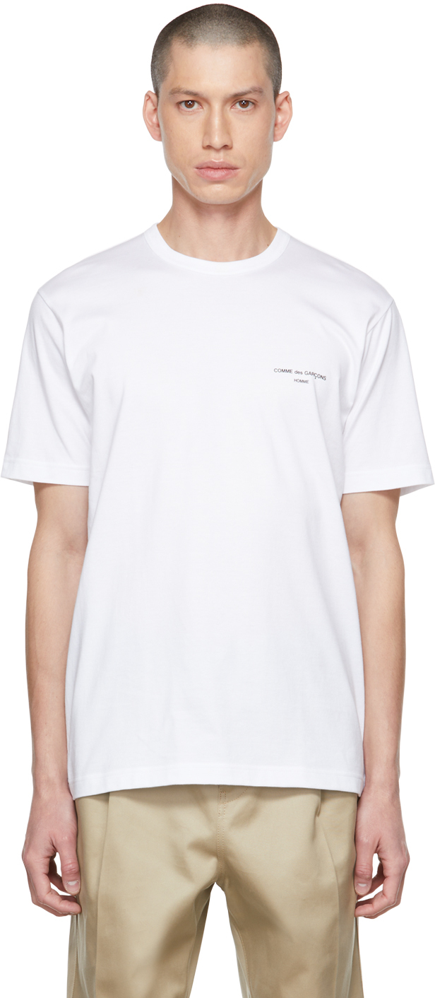 artilleri Intervenere Nybegynder White Print T-Shirt by Comme des Garçons Homme on Sale