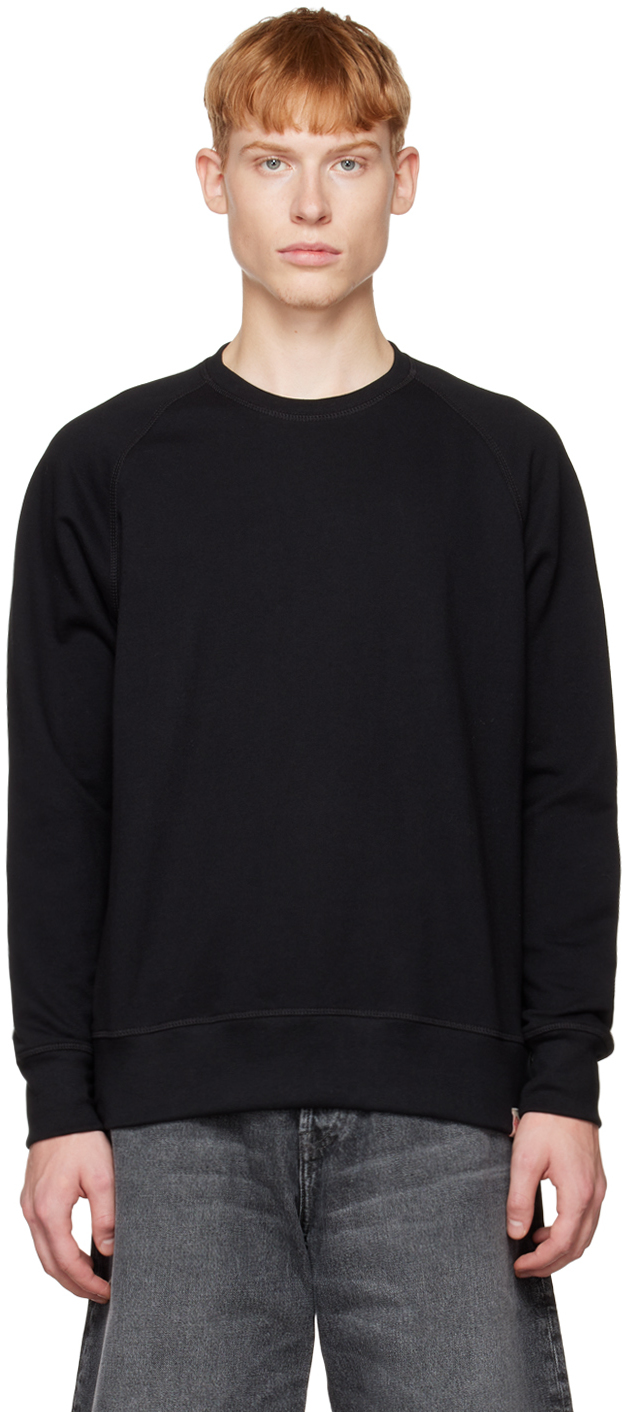 Bather: Black Raglan Sleeve Sweatshirt | SSENSE