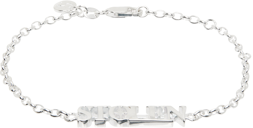 Silver Olivine Star Spike Bracelet by Stolen Girlfriends Club on Sale