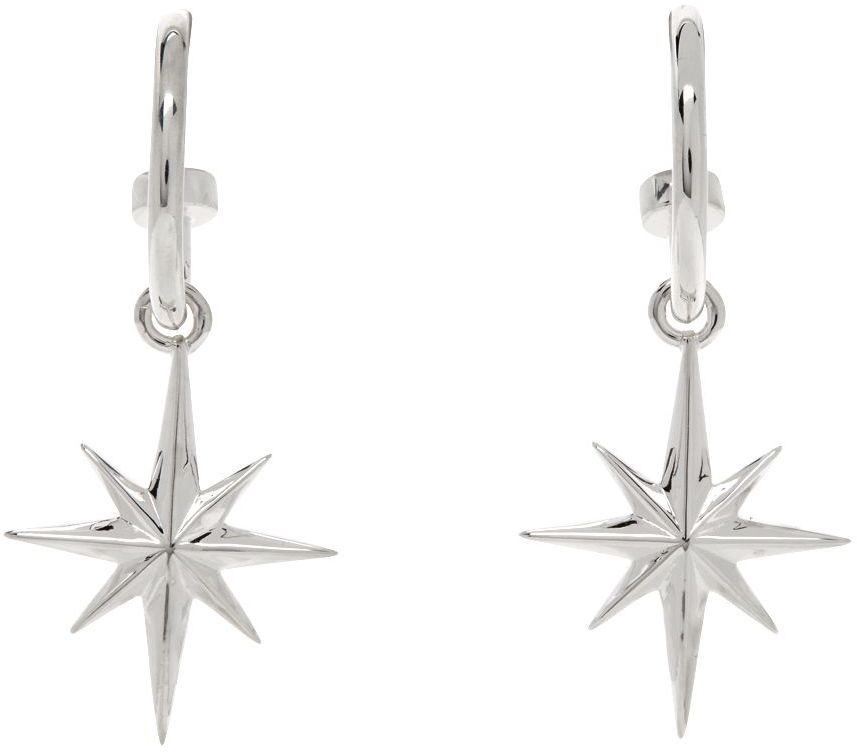 Silver North Star Earrings