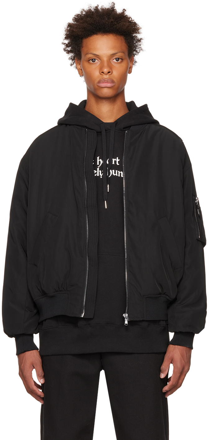 Black Metal Bomber Jacket by Stolen Girlfriends Club on Sale