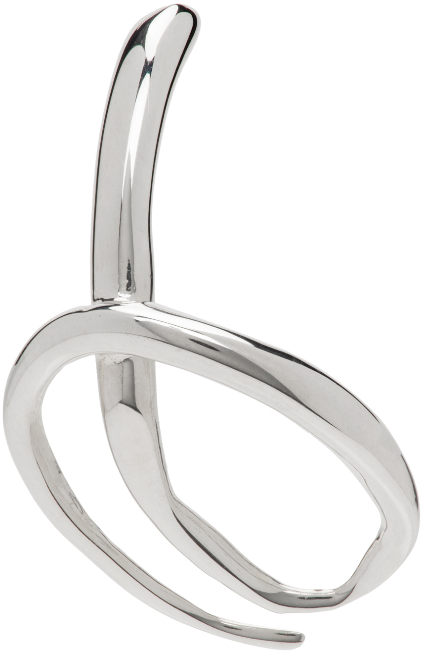 FARIS: Silver Cobra Single Earring | SSENSE
