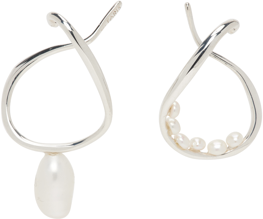 FARIS Silver Pearl Vinea Ear Cuffs