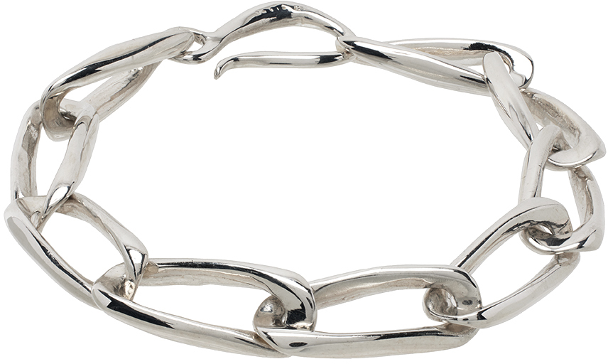 Silver Logo A Bracelet Ssense Uomo Accessori Gioielli Bracciali 