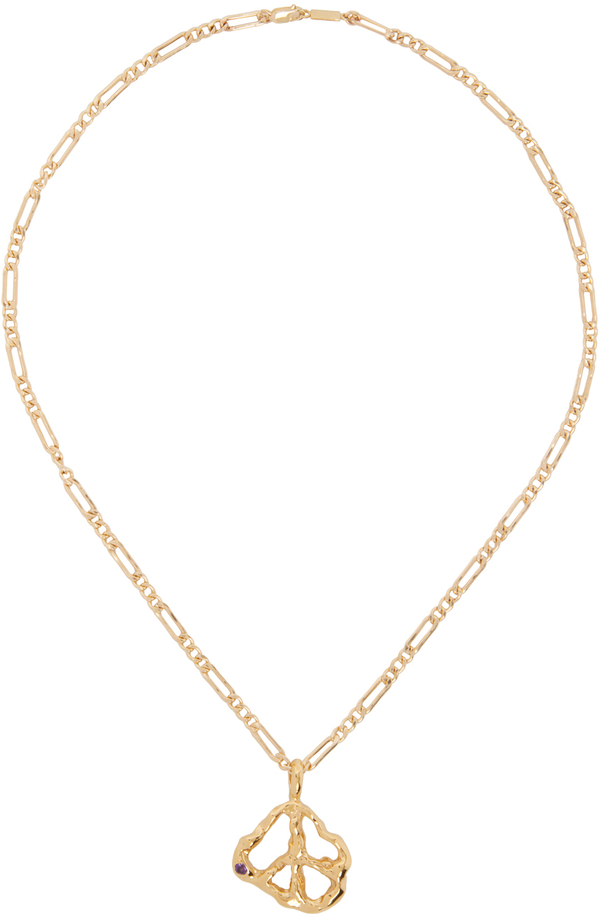 FARIS SSENSE Exclusive Gold Peace Pendant Necklace