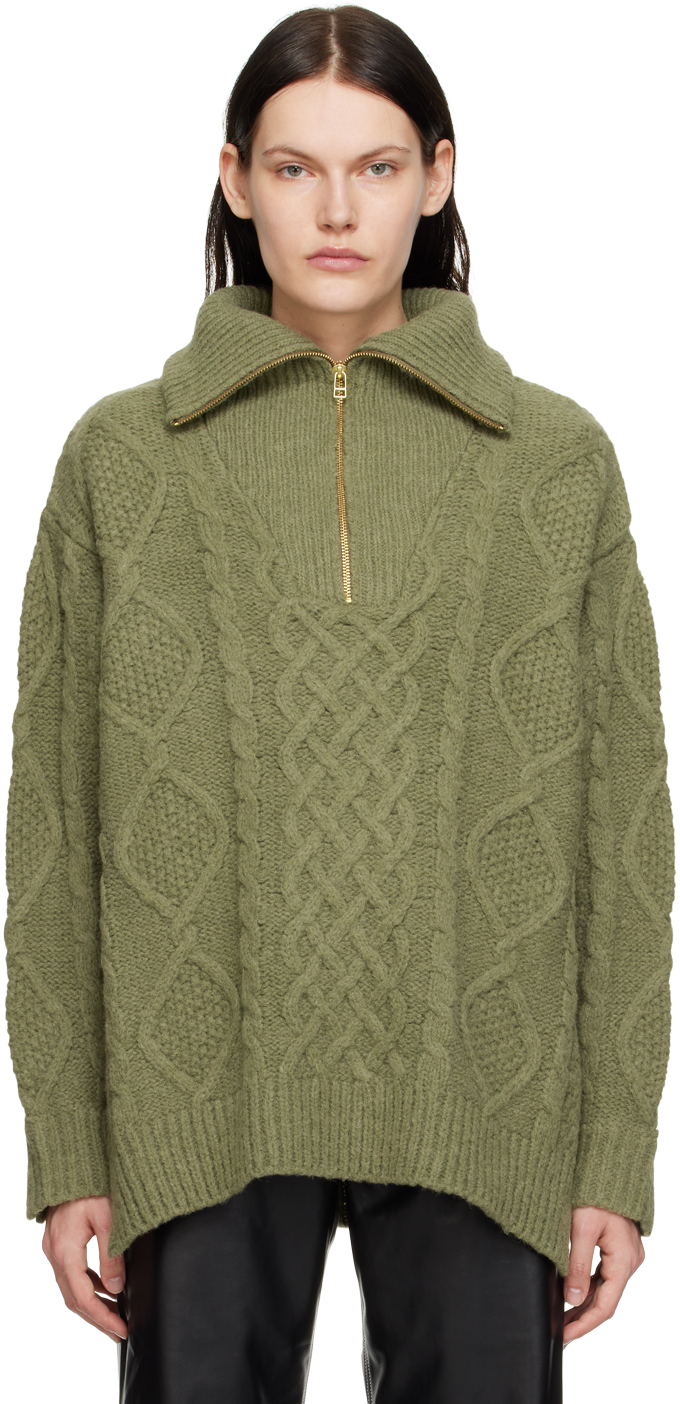 determ; Green Zipped Sweater