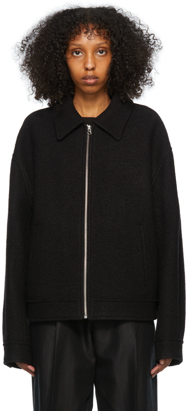 Filippa K: Black Wool Jacket | SSENSE UK