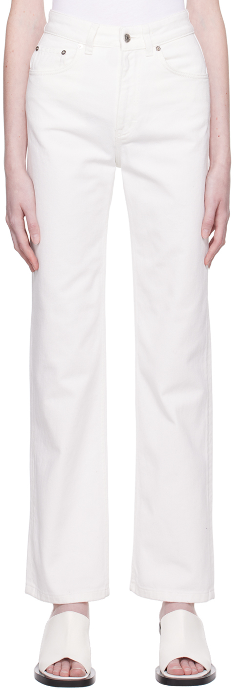 Shop Filippa K Off-white Eliza Jeans In White Chal 8998