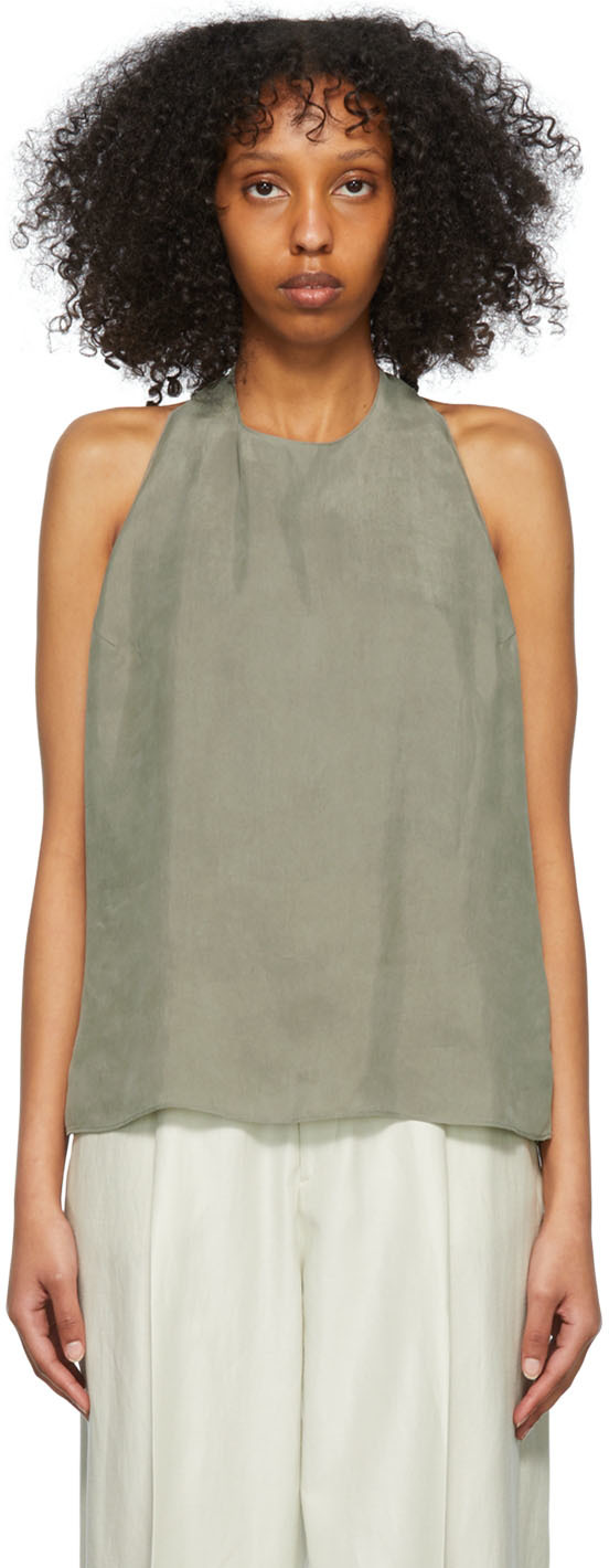 Green Cupro Tank Top