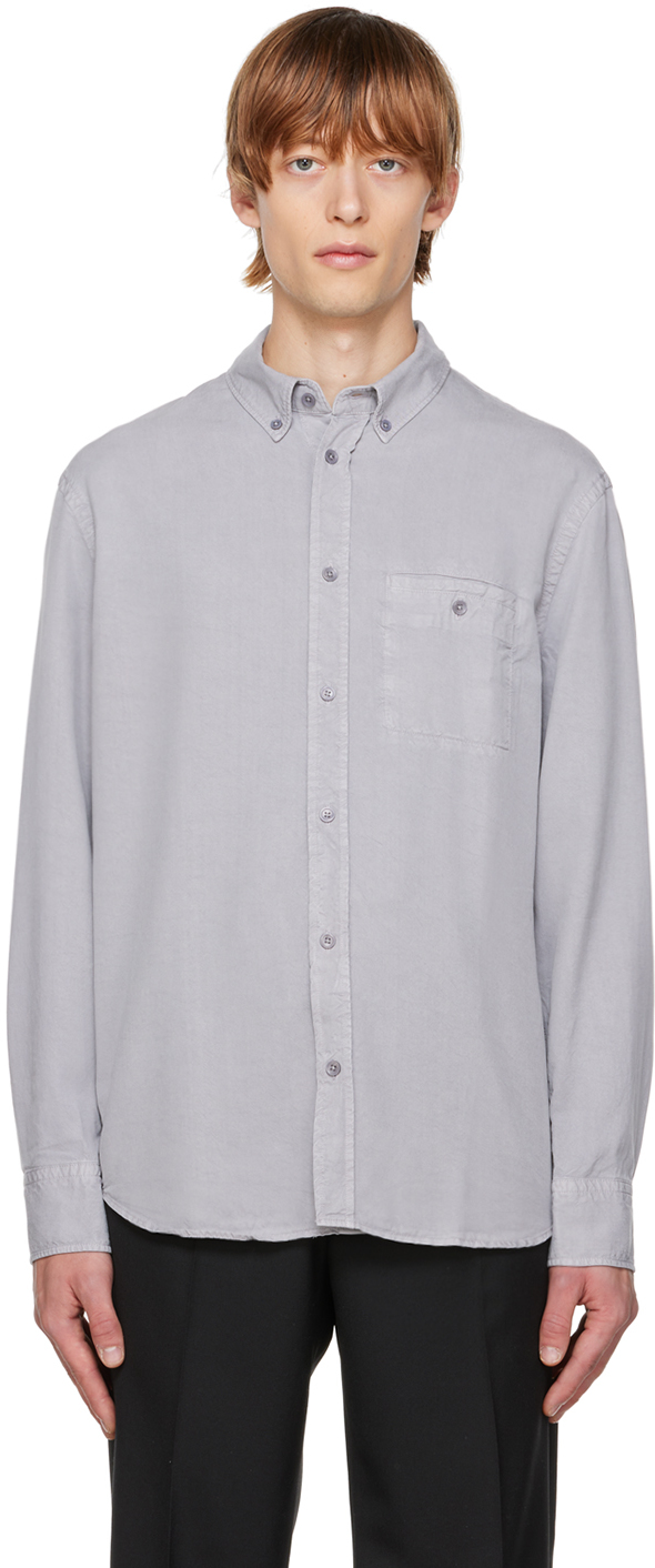 Filippa K Gray Zachary Shirt In Fog Blue 9459