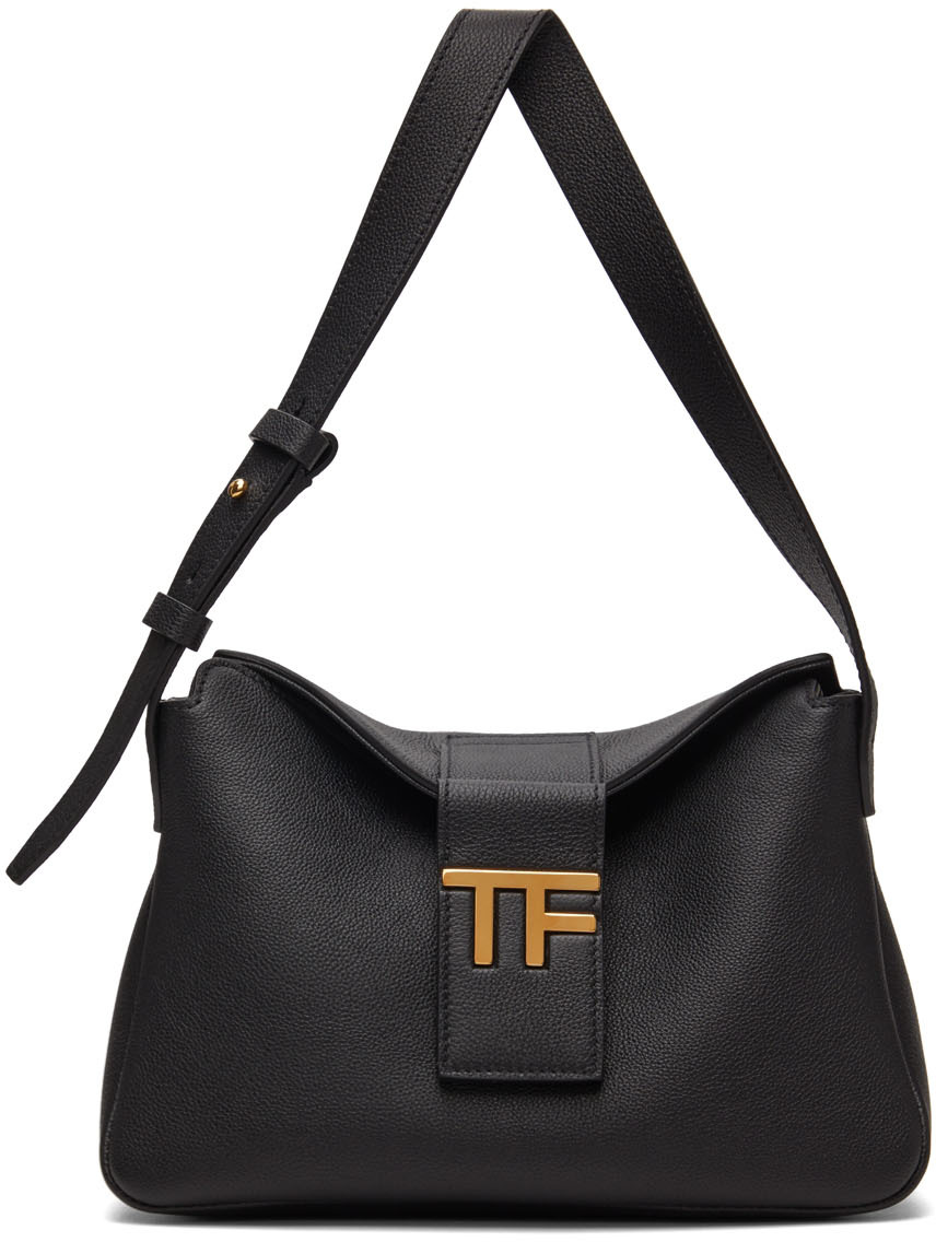 TOM FORD: Black Mini Calfskin Shoulder Bag | SSENSE Canada