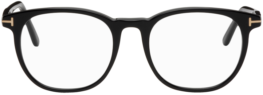 Black Blue Block Square Glasses