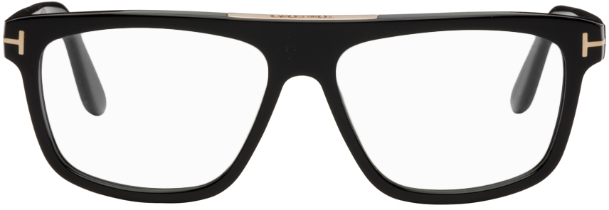 TOM FORD: Black Blue Block Cecilio Glasses | SSENSE