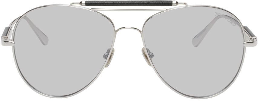 TOM FORD: Silver Tom N.16 Sunglasses | SSENSE