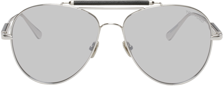 TOM FORD: Silver Tom  Sunglasses | SSENSE