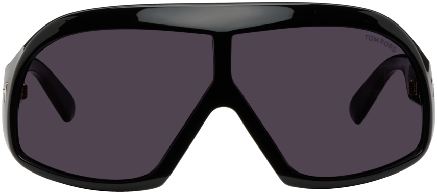Tom Ford Black Cassius Sunglasses In Shiny Black / Smoke | ModeSens