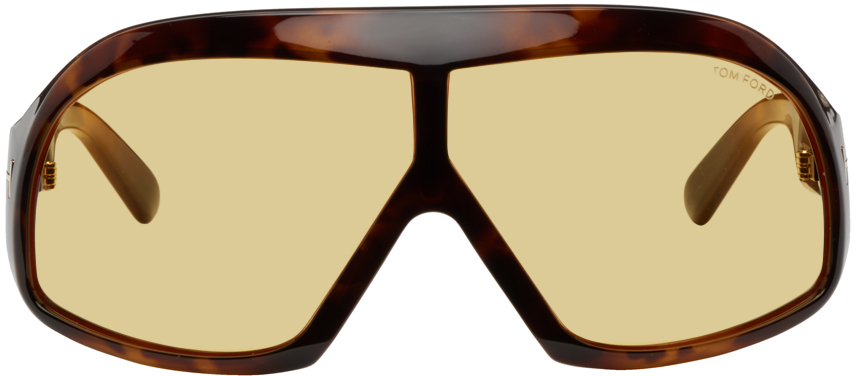 Tom Ford Tortoiseshell Cassius Sunglasses In 52e Dark Havana / Br | ModeSens