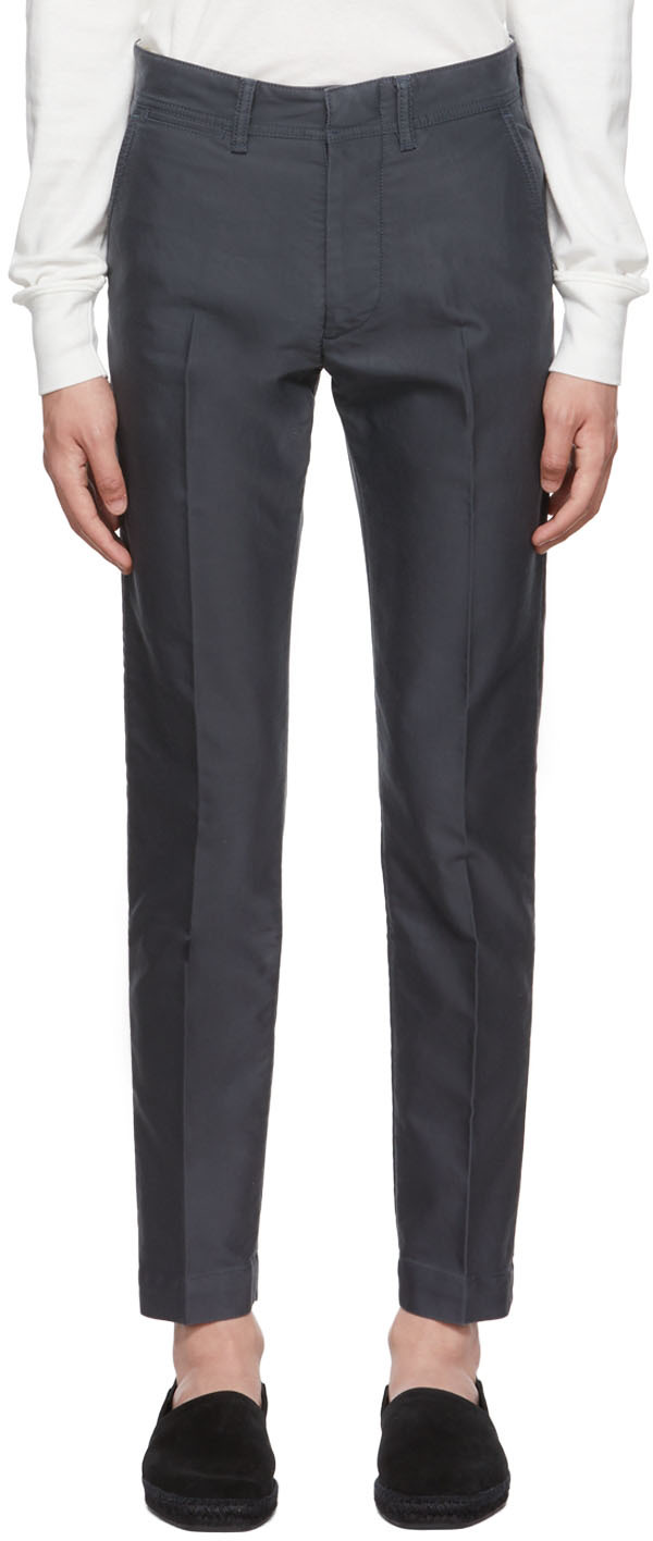 TOM FORD: Blue Military Trousers | SSENSE