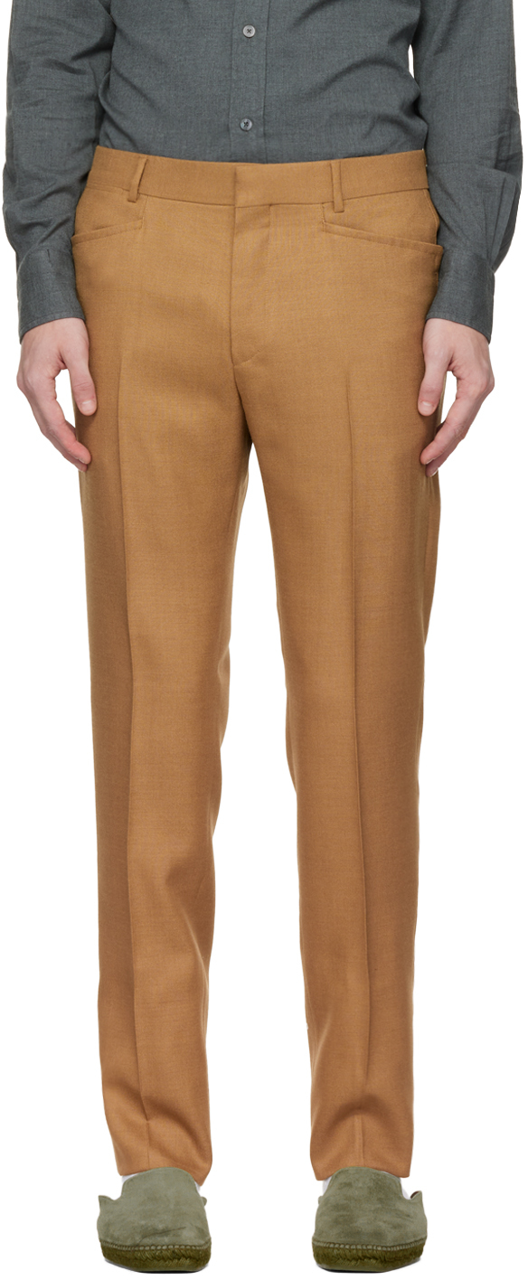 Brown Straight-Leg Trousers