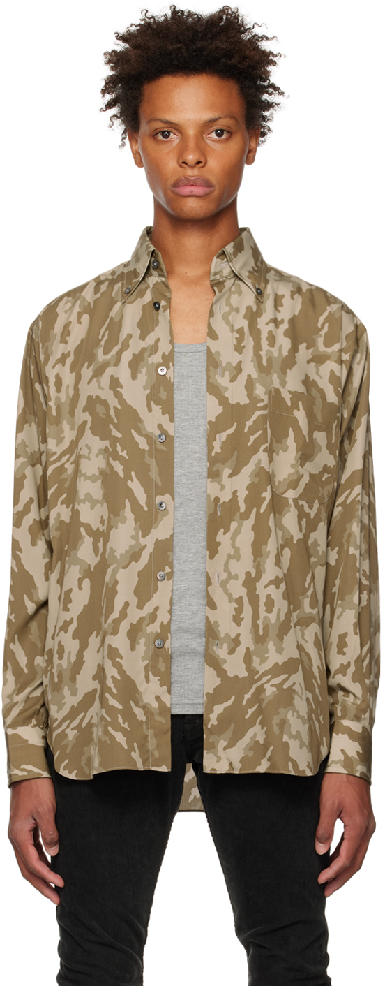 TOM FORD: Beige Fluid Fit Shirt | SSENSE