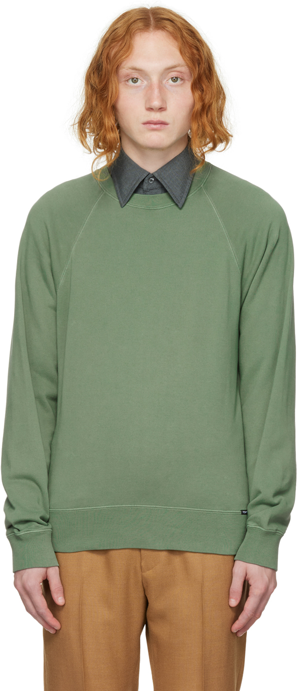 TOM FORD: Green Garment-Dyed Sweatshirt | SSENSE