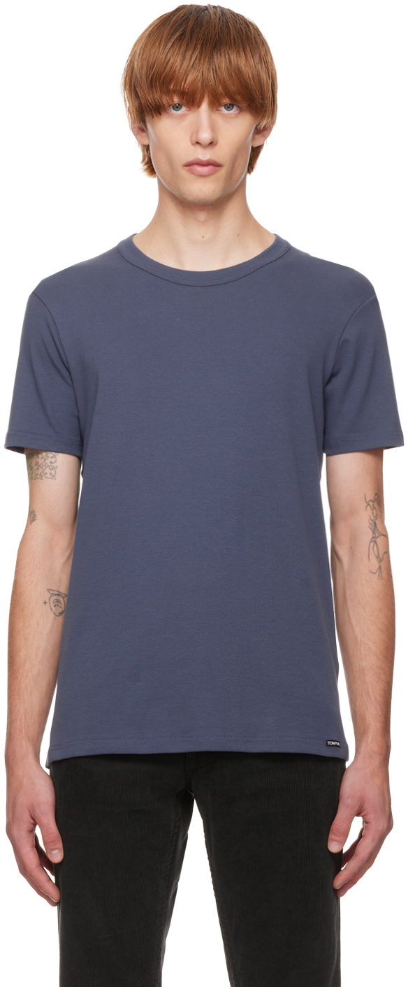 TOM FORD: Navy Stretch T-Shirt | SSENSE Canada