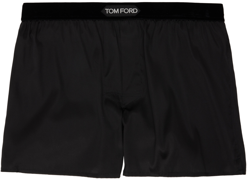 TOM FORD: Black Silk Boxers | SSENSE