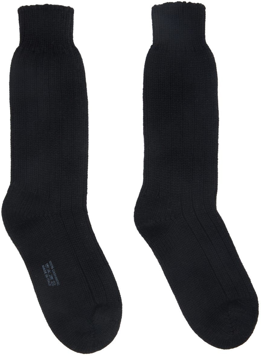 Ssense Uomo Abbigliamento Intimo Calze Black Pile Socks 