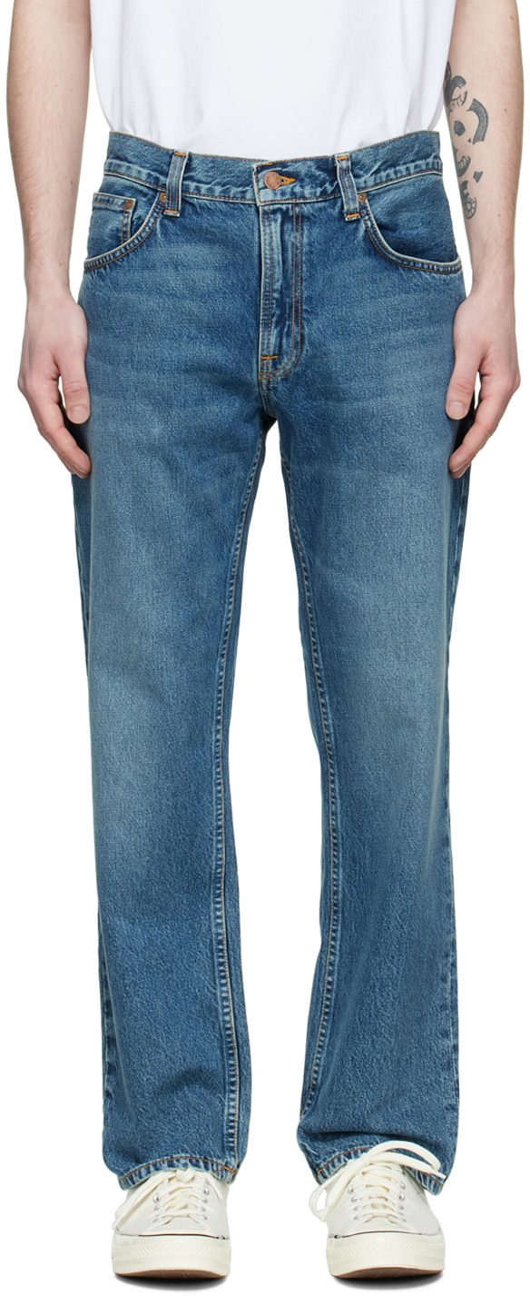 Shop Nudie Jeans Indigo Gritty Jackson Jeans In Far Out