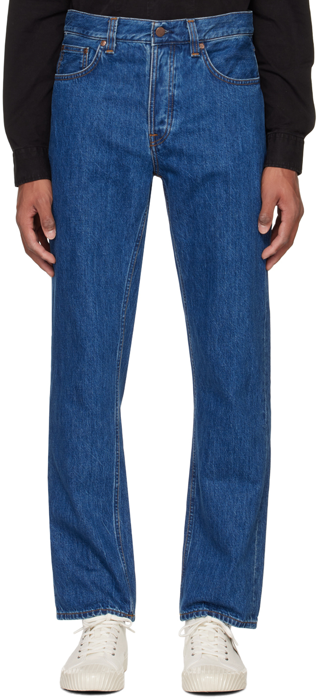 Shop Nudie Jeans Blue Rad Rufus Jeans In Monday Blues
