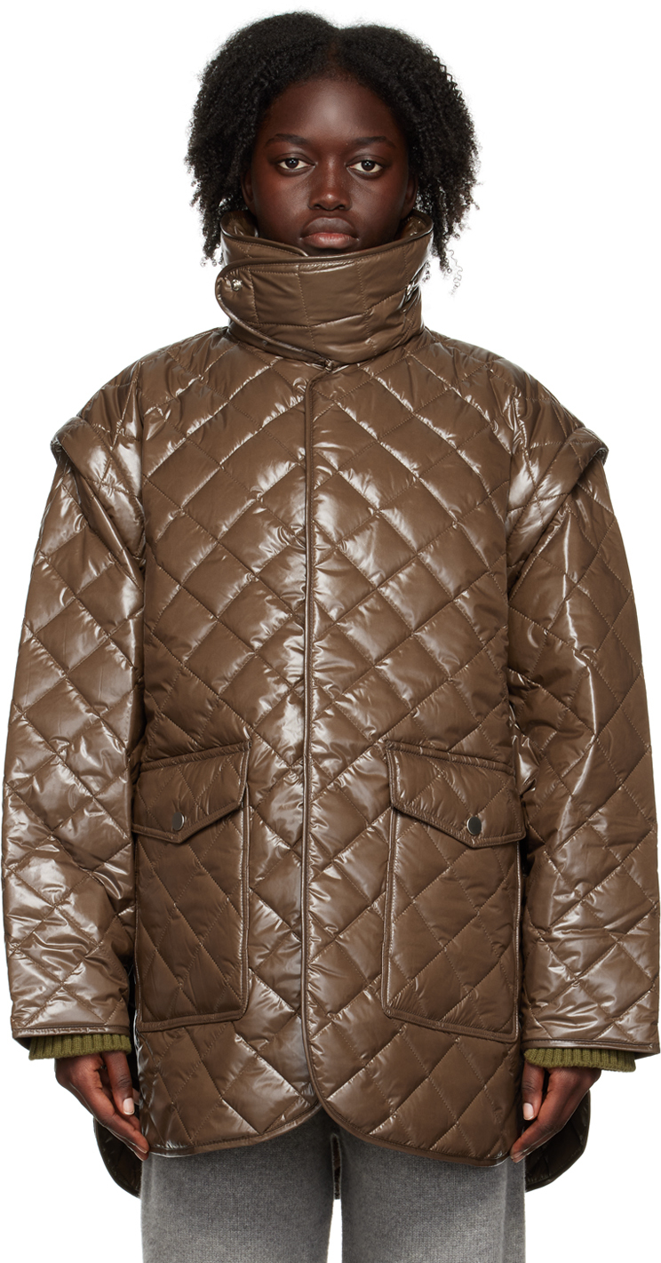 Brown Quilted Jacket