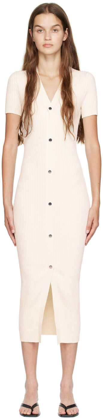 【関税込み】Hugo オフホワイト Saffatty ミディアムワンピース Off-White Saffatty Midi Dress by Hugo on Sale