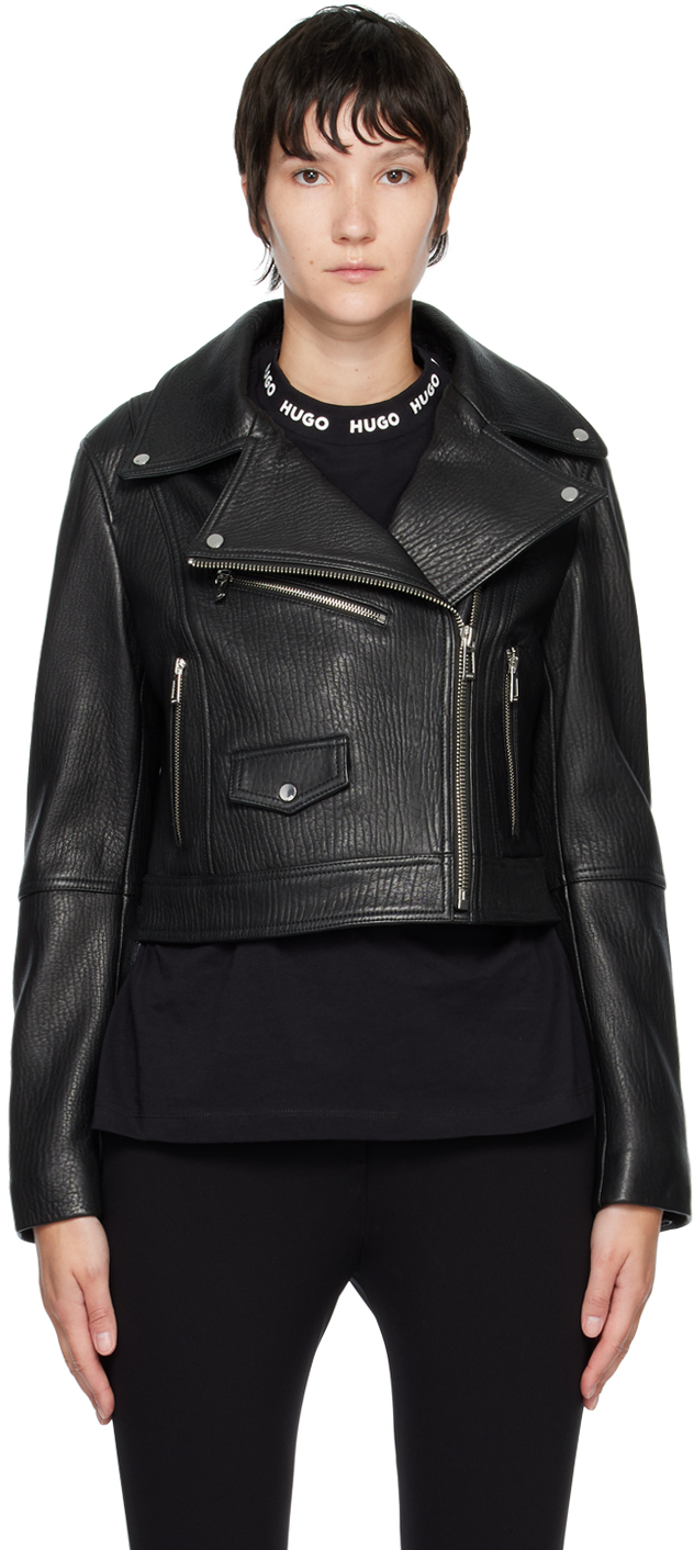 Hugo Black Leather Jacket