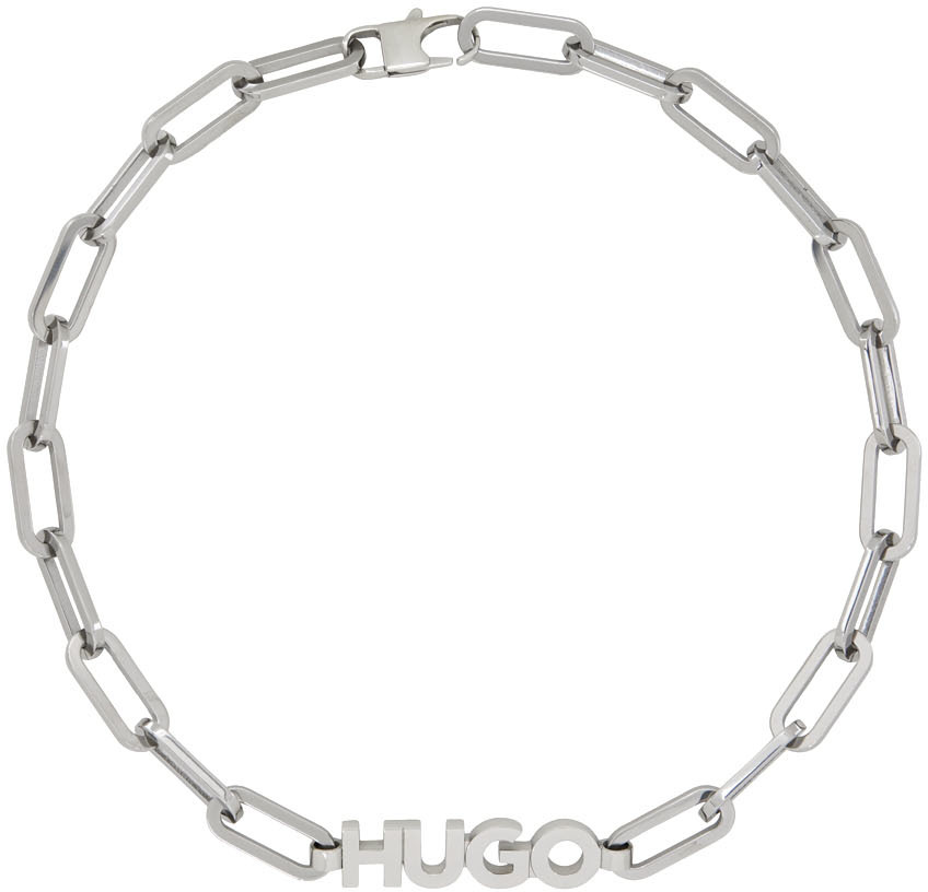 Hugo Silver Bold Logo Necklace
