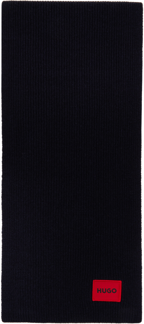 Navy Zaff Scarf By Hugo On Sale