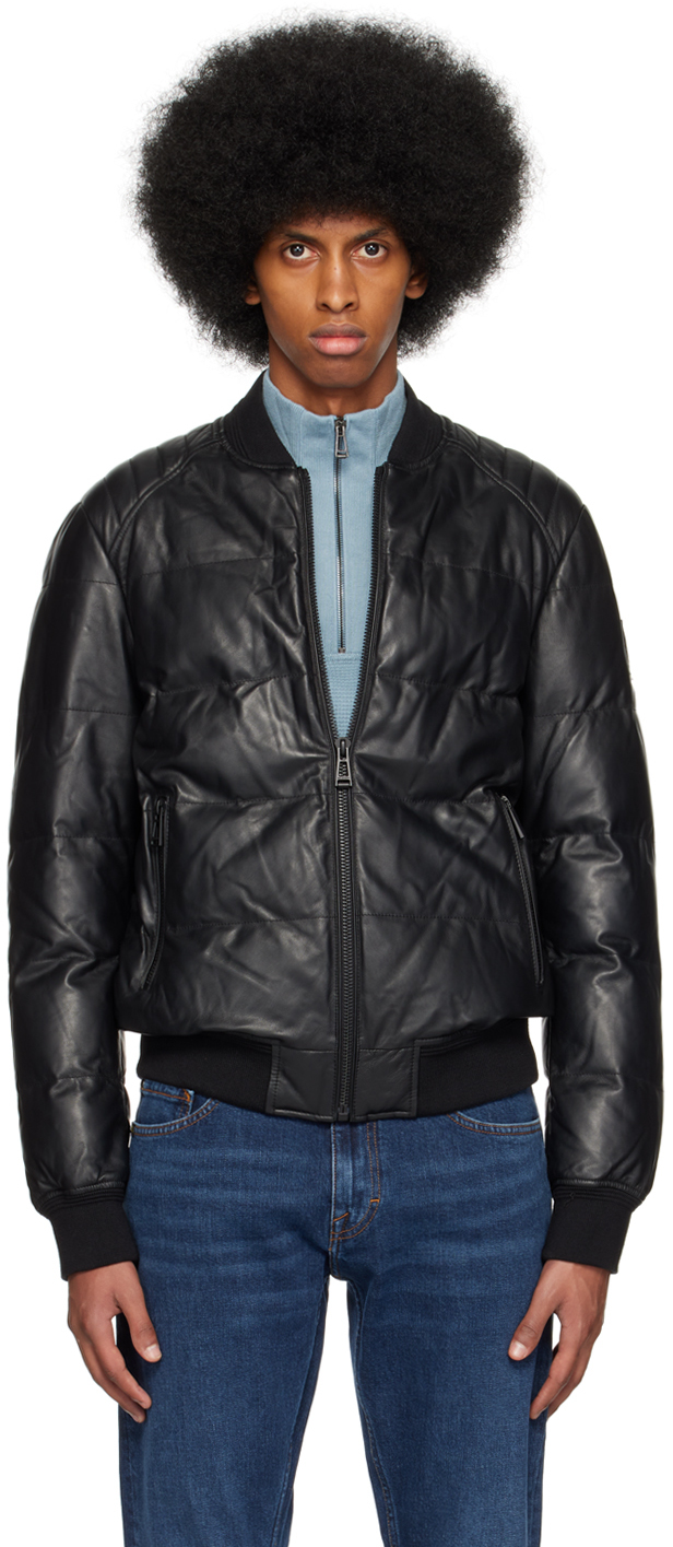 Belstaff: Black Radial Leather Jacket | SSENSE