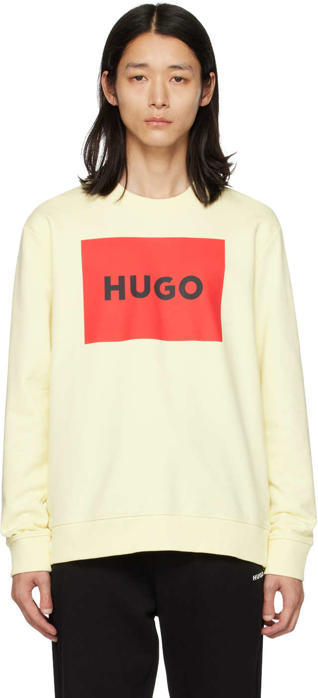Hugo Yellow Printed Sweatshirt In 741 Light/pastel Yel