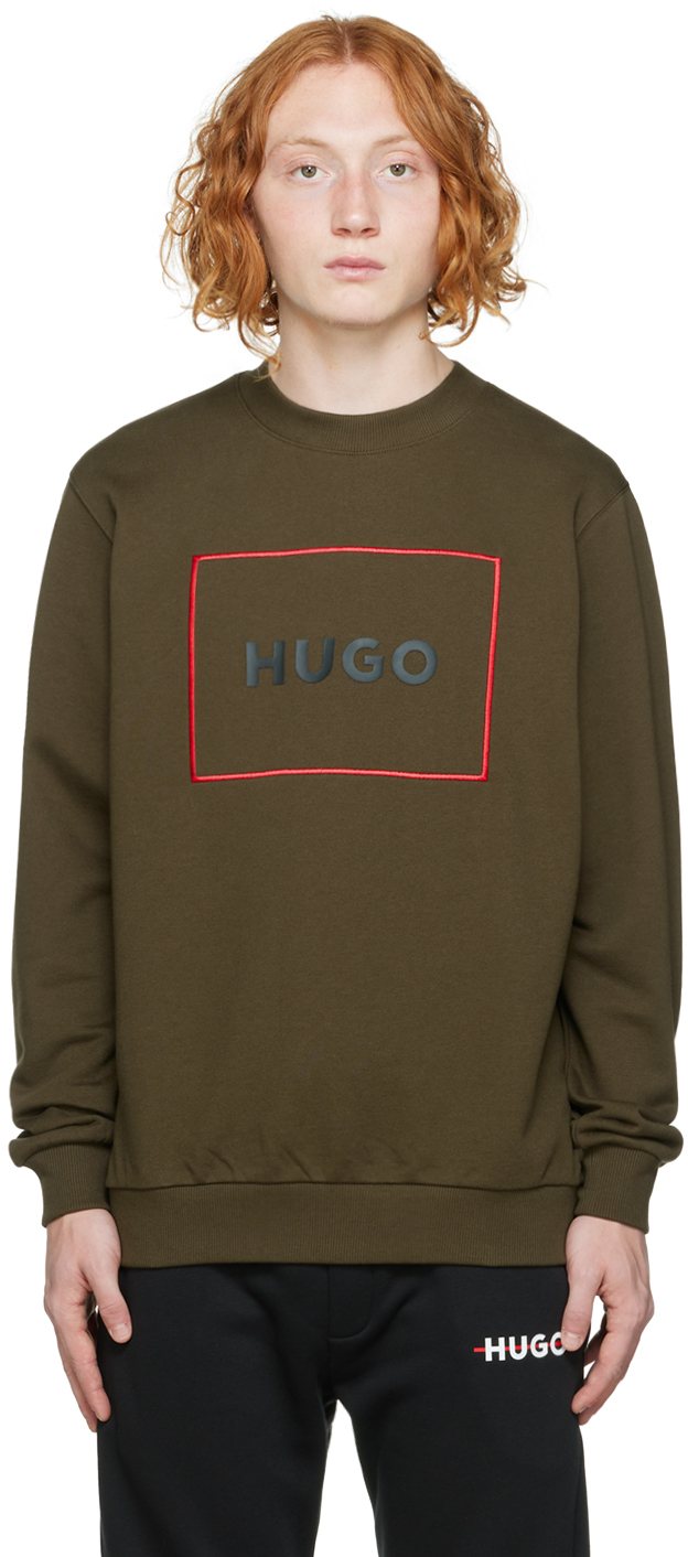 Hugo Khaki Delery Sweatshirt