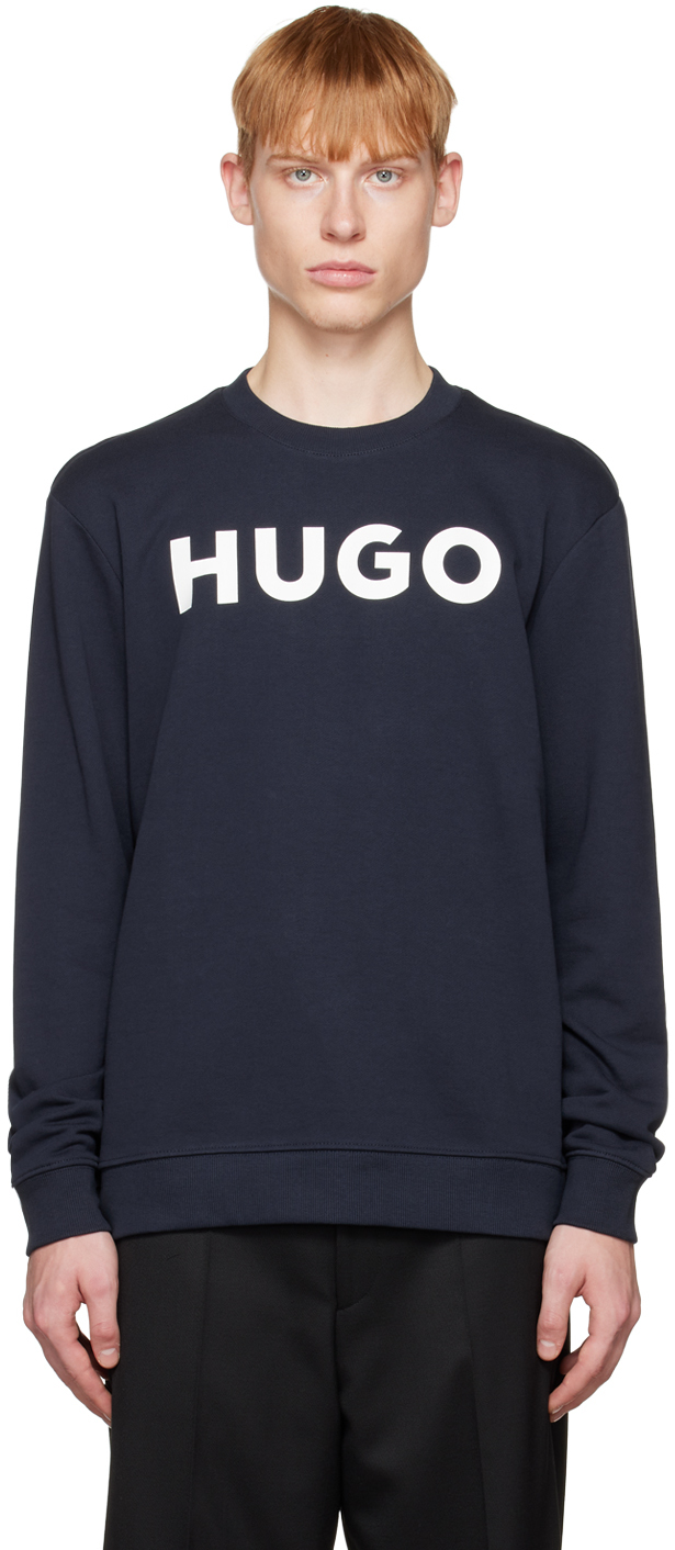 Navy Crewneck Sweatshirt by Hugo on Sale