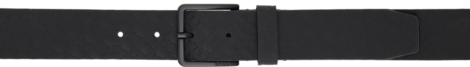 BOSS Black Embossed Leather Belt