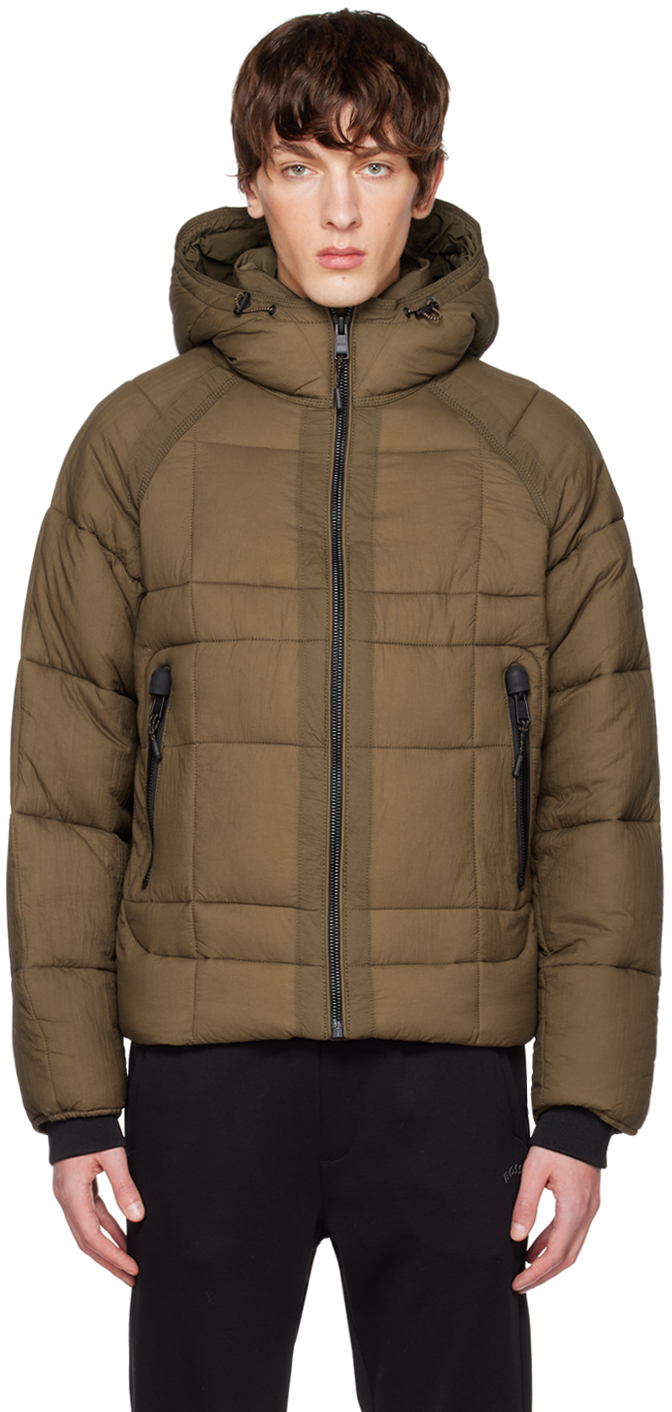 Khaki Water-Repellent Jacket by BOSS on Sale