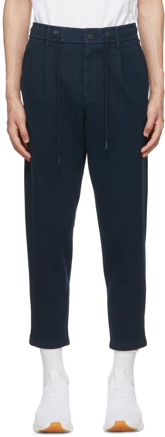 BOSS Navy Cotton Trousers