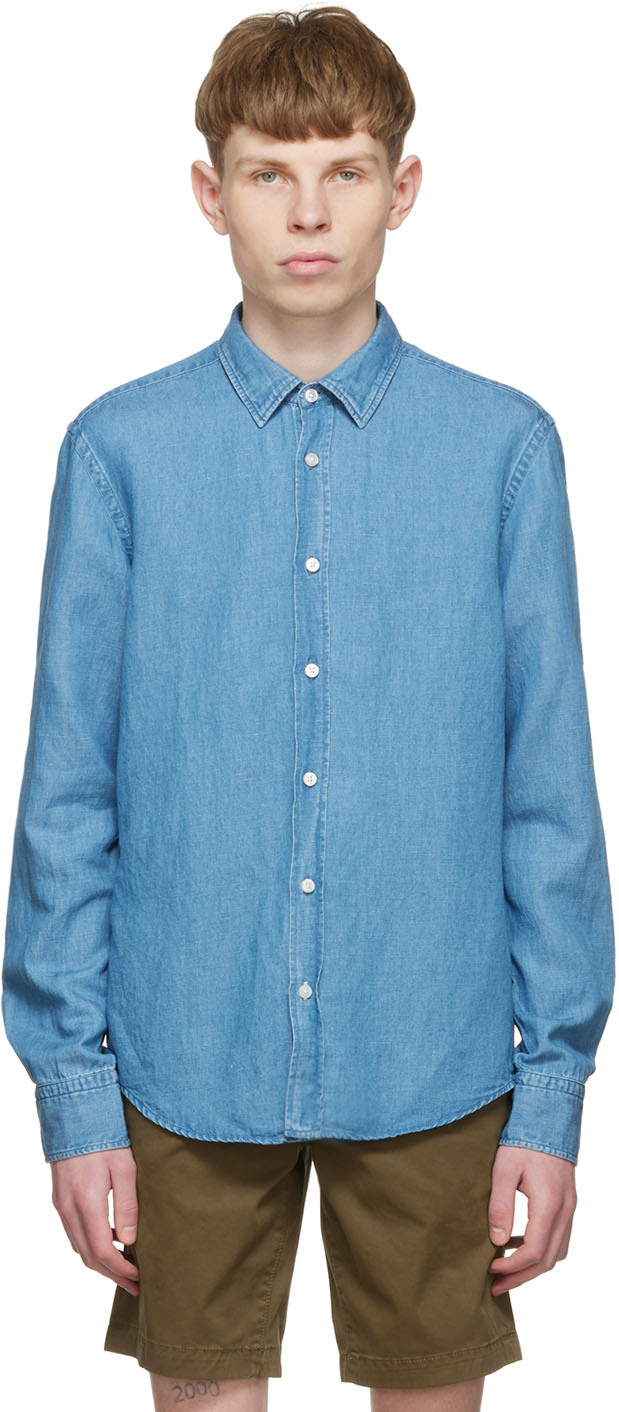 BOSS Blue Linen Shirt