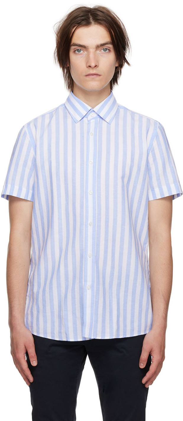 Boss Blue & White Striped Shirt