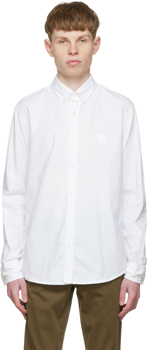 BOSS White Cotton Oxford Shirt