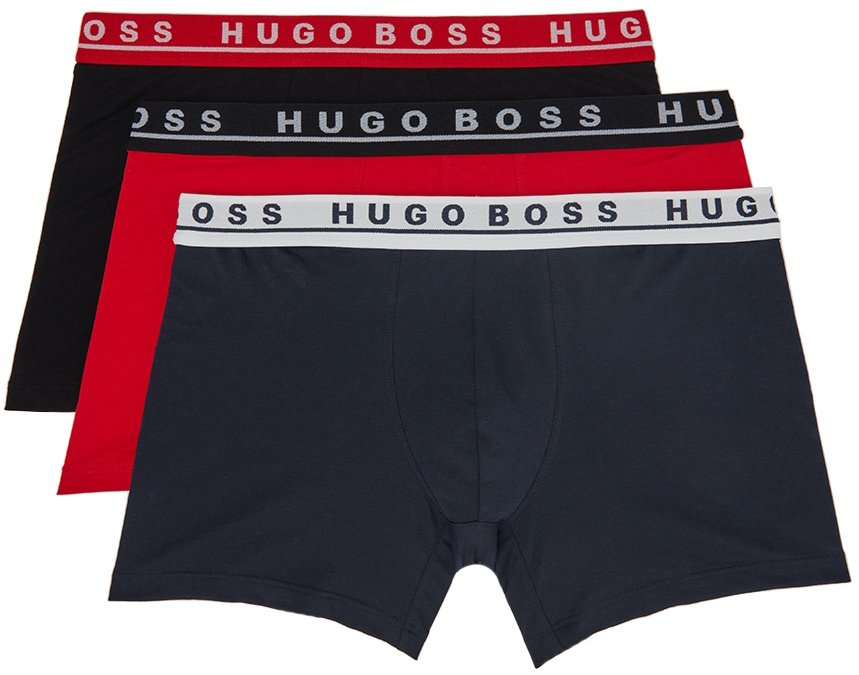 BOSS Three-Pack Multicolor Logo Boxer Briefs