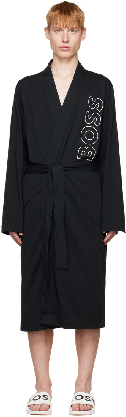 Hugo Boss Black Identity Dressing Gown In 005 Black