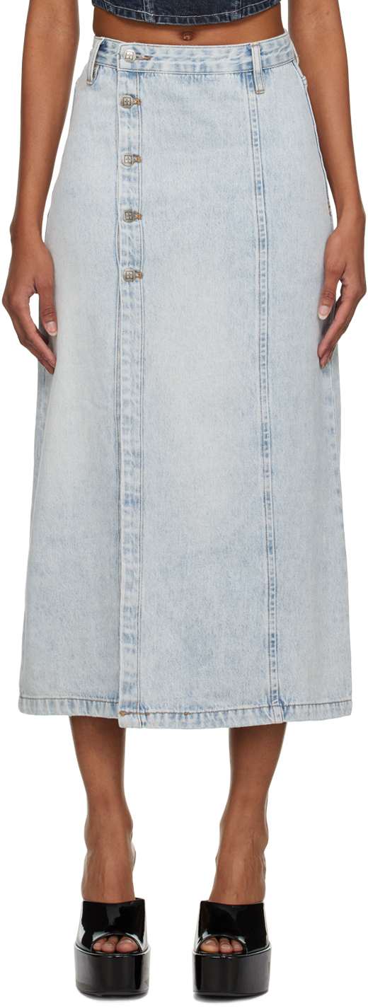 Ksubi Blue Jordan Midi Skirt