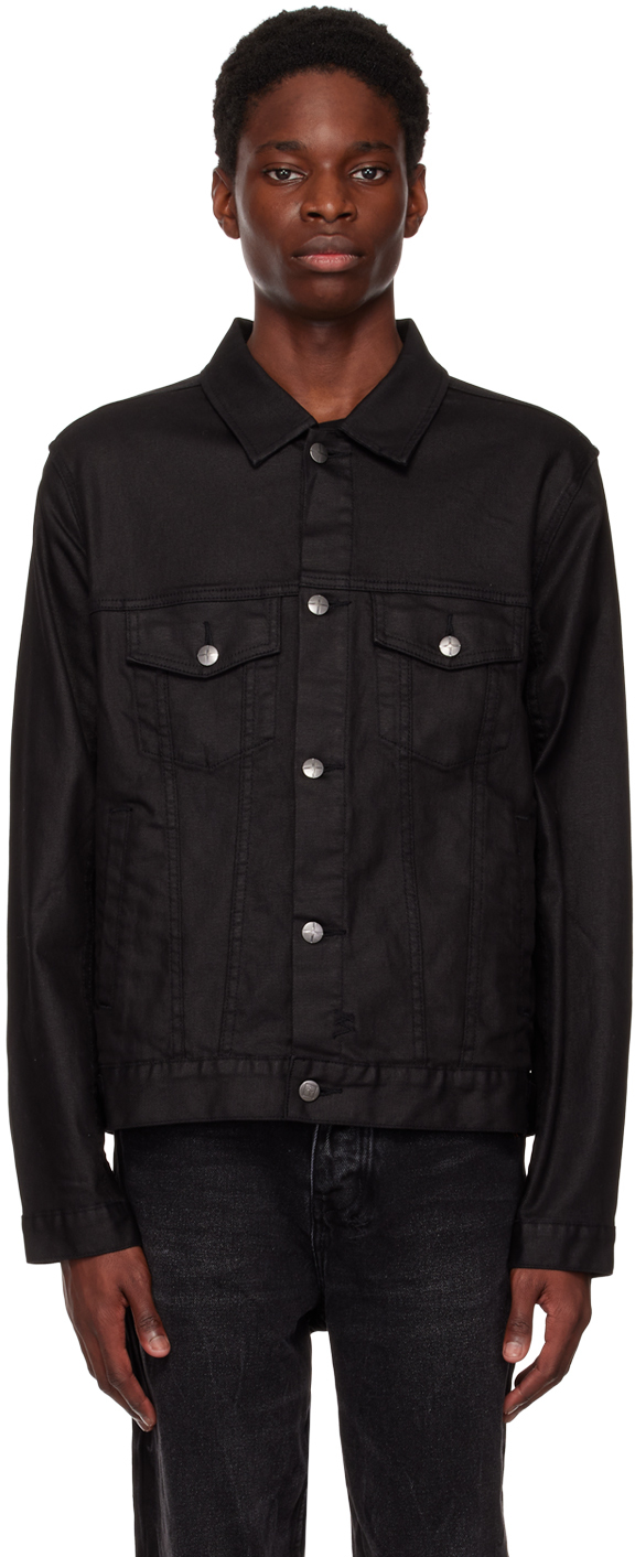 Ksubi Black Classic Kult Wax Denim Jacket